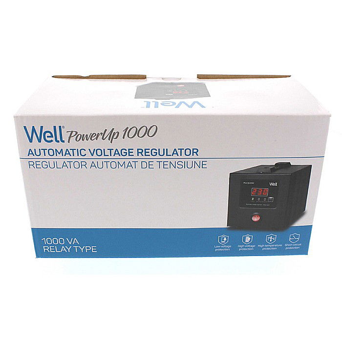 STABILIZATOR TENSIUNE CU RELEU 1000VA NEGRU AVR-REL-POWERUP1000 [4]