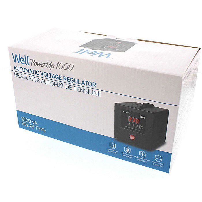 STABILIZATOR TENSIUNE CU RELEU 1000VA NEGRU AVR-REL-POWERUP1000 [5]