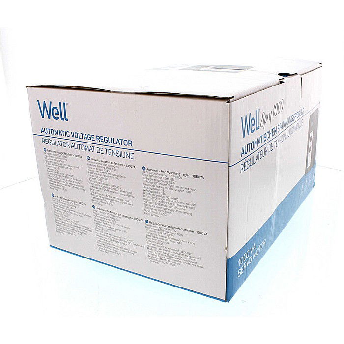 STABILIZATOR AUTOMAT 1000VA CU SERVO MOTOR NEGRU CU MONTAJ PERETE AVR-SRV-SPRY1000BK WELL [5]