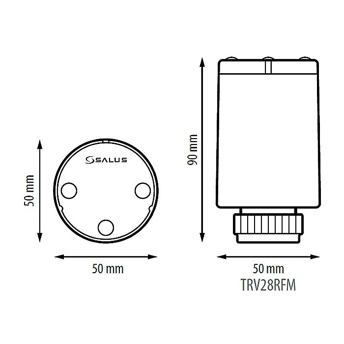 CAP TERMOSTATIC RF COMPACT CU BATERII FILET M28X1.5 TRV28RFM SALUS [3]