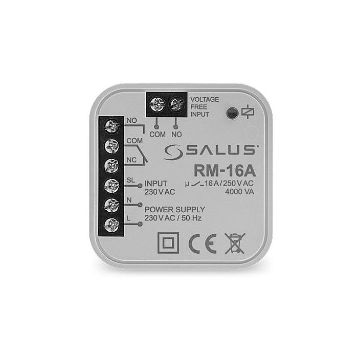Releu rm-16a salus 16a no/nc cu comanda la 230v sau contact liber de potential poate fi montat in doza [1]