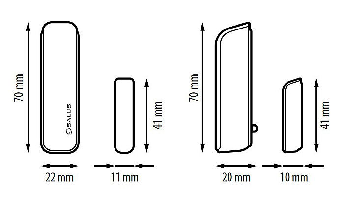 Senzor sw600 salus tip slim pentru usa sau fereastra cu baterie [3]