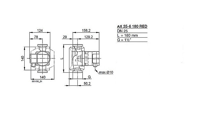 POMPA CIRCULATIE ELECTRONICA BIRAL COMPAX 25-6 180 RED R 11/2 180MM 230V ROTOR UMED PENTRU INSTALATII INCALZIRE [2]