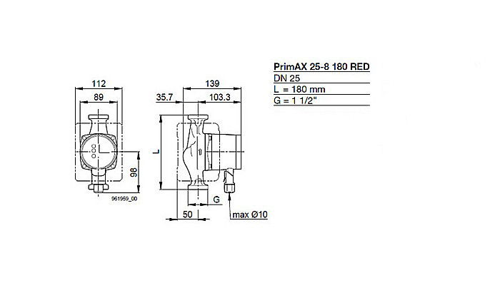 POMPA CIRCULATIE ELECTRONICA BIRAL PRIMAX 25-8 180 R 11/2 180MM 230V ROTOR UMED PENTRU INSTALATII INCALZIRE [3]