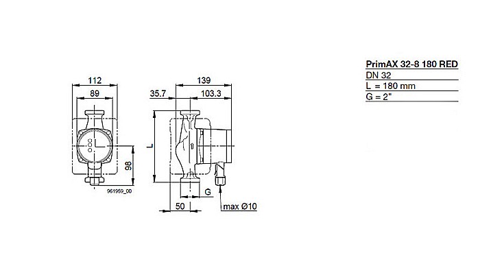 POMPA CIRCULATIE ELECTRONICA BIRAL PRIMAX 32-8 180 R 2 180MM 230V ROTOR UMED PENTRU INSTALATII INCALZIRE [3]