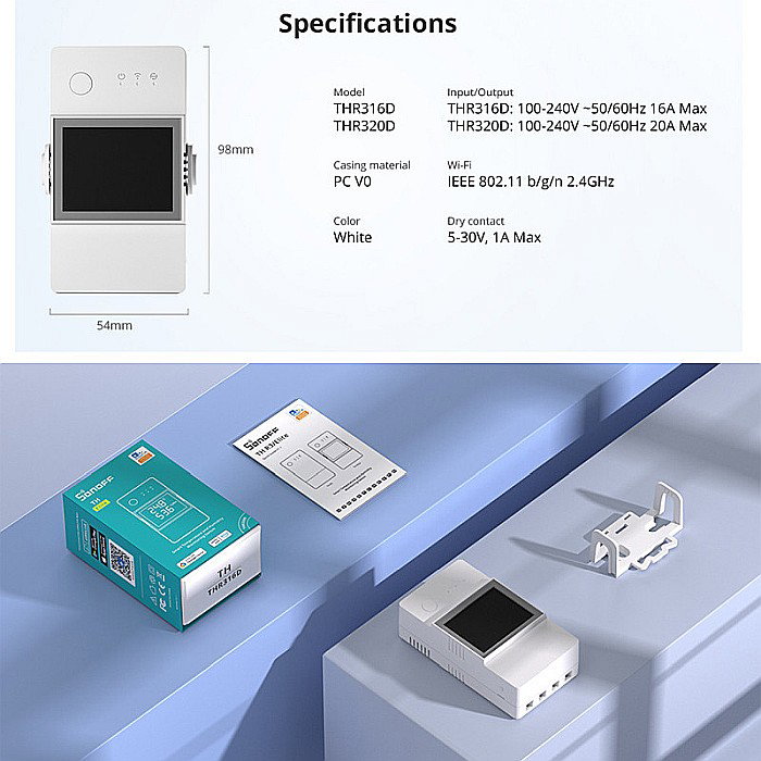Sonoff th20d elite r3 releu inteligent control temperatura umiditate 20a lcd thr320d [17]