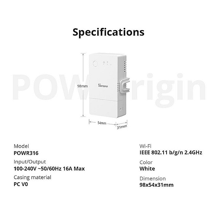 Sonoff powr316 origin releu inteligent masurare consum energie 16a [21]