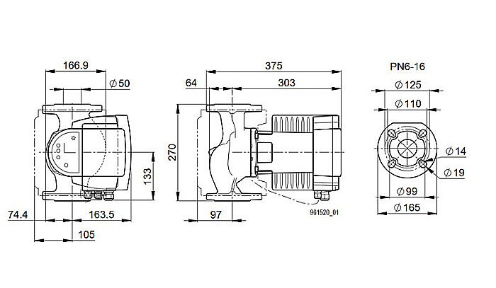 POMPA CIRCULATIE ELECTRONICA BIRAL MODULA 50-12 270 RED PN6-16 DN 50 270MM 230V ROTOR UMED PENTRU INSTALATII INCALZIRE [3]