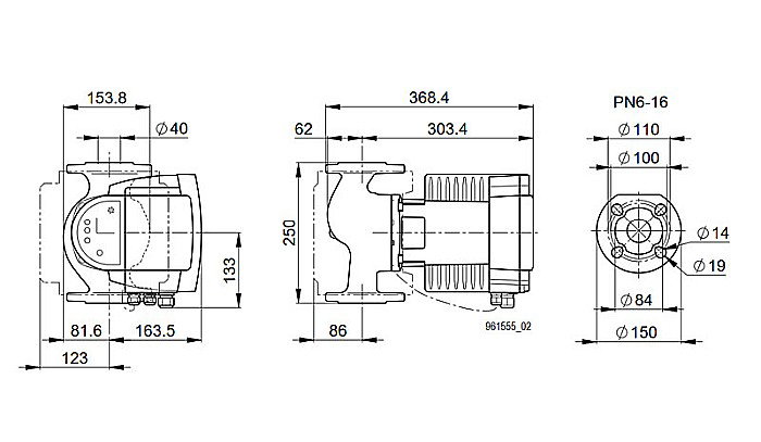 POMPA ELECTRONICA RECIRCULARE BIRAL MODULA 40-18 250 BLUE DN 40 250MM 230V APA CALDA CONSUM PROTECTIE MOTOR SI AFISARE STARE FUNCTIONARE [3]