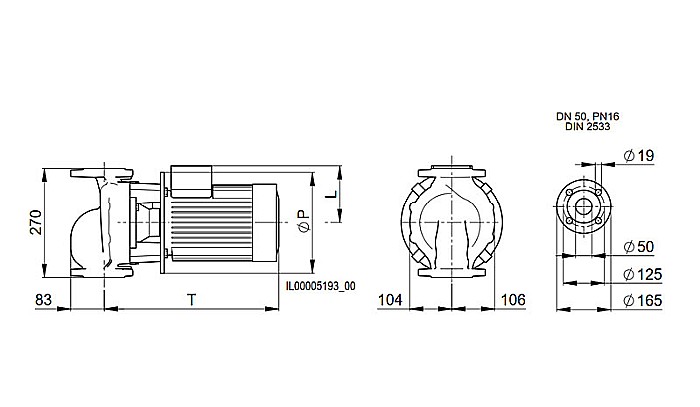 POMPA INLINE BIRAL VARIA 50-15 270 2 1.5 RED 1,50KW 270MM 10BAR ROTOR USCAT PENTRU INSTALATII INCALZIRE 2210270150 [3]