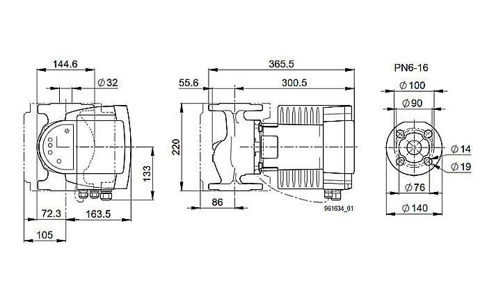 POMPA CIRCULATIE ELECTRONICA BIRAL MODULA 32F-12 220 RED PN6-16 DN 32 220MM 230V ROTOR UMED PENTRU INSTALATII INCALZIRE [3]