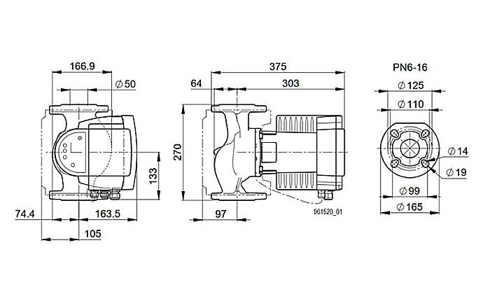 POMPA CIRCULATIE ELECTRONICA BIRAL MODULA 50-18 270 RED PN6-16 DN 50 270MM 230V ROTOR UMED PENTRU INSTALATII INCALZIRE [3]