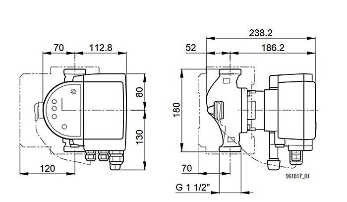 POMPA ELECTRONICA RECIRCULARE BIRAL MODULA 25-4 180 BLUE R 11/2 180MM 230V APA CALDA CONSUM PROTECTIE MOTOR SI AFISARE STARE FUNCTIONARE [3]