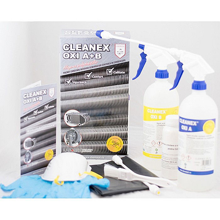 CLEANEX OXI A+B PACHET CURATARE EXTERIOR SCHIMBATOR CENTRALA IN CONDENSARE LBXPKOS10 [2]