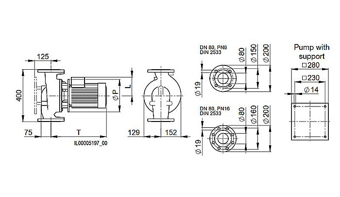 POMPA INLINE BIRAL VARIA 80-14 400 4 3 RED 2,20KW 400MM 10BAR ROTOR USCAT PENTRU INSTALATII INCALZIRE 2210450150 [3]