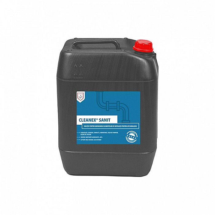 CLEANEX SANIT 10 KG SOLUTIE PE BAZA DE CLOR PENTRU IGIENIZAREA ELEMENTELOR DE INSTALATII PENTRU APE MENAJERE LBXCLSAN10 [1]