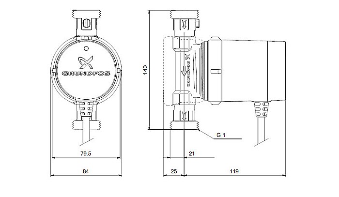 POMPA RECIRCULARE GRUNDFOS UP 15-14 BX PM 97916772 [3]