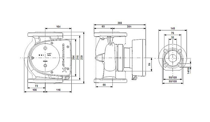 POMPA RECIRCULARE GRUNDFOS MAGNA1 32-120 F 99221285 [3]