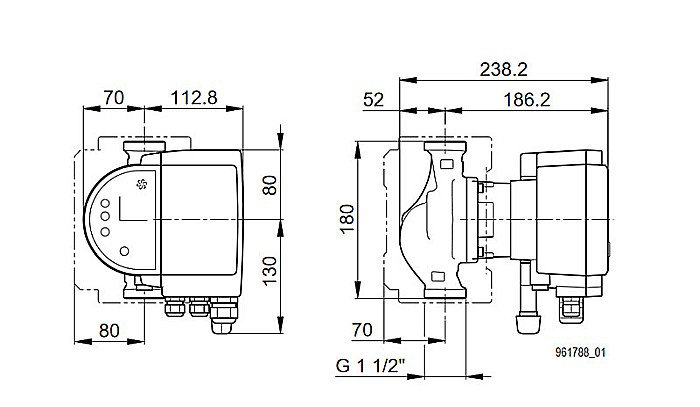 POMPA CIRCULATIE ELECTRONICA BIRAL MODULA 25-6 180 RED 180MM 230V ROTOR UMED PENTRU INSTALATII INCALZIRE [2]