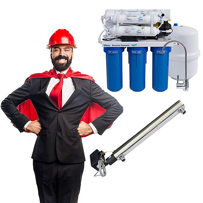 Pachet Sterilizator UV statie dezinfectie SDE-055 1X55W Q=2.7MC/H Aquapur Valhoh Valrom [1]