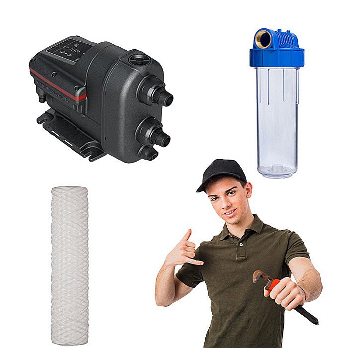 Pachet pompa hidrofor Grundfos SCALA 2 3-45 cu filtru apa [1]