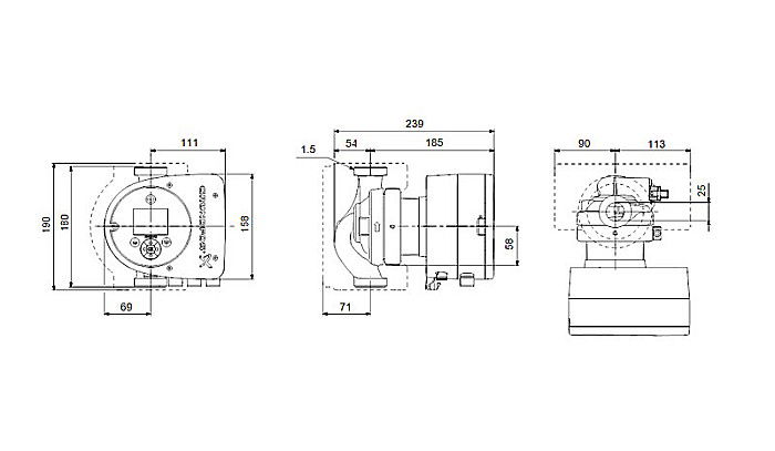 POMPA RECIRCULARE GRUNDFOS MAGNA3 25-60 N 180 CORP INOX 97924337 [3]