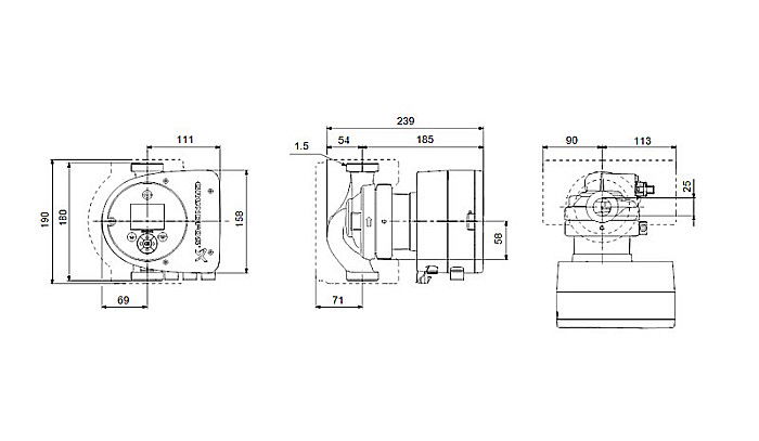 POMPA RECIRCULARE GRUNDFOS MAGNA3 25-120 N 180 CORP INOX 97924340 [3]