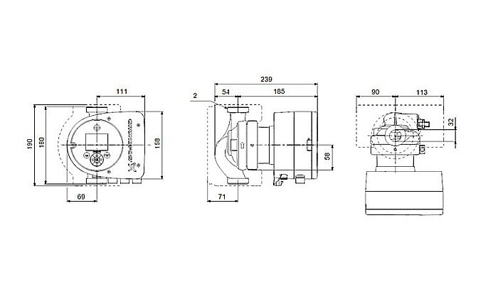 POMPA RECIRCULARE GRUNDFOS MAGNA3 32-40 N 180 CORP INOX 97924341 [3]