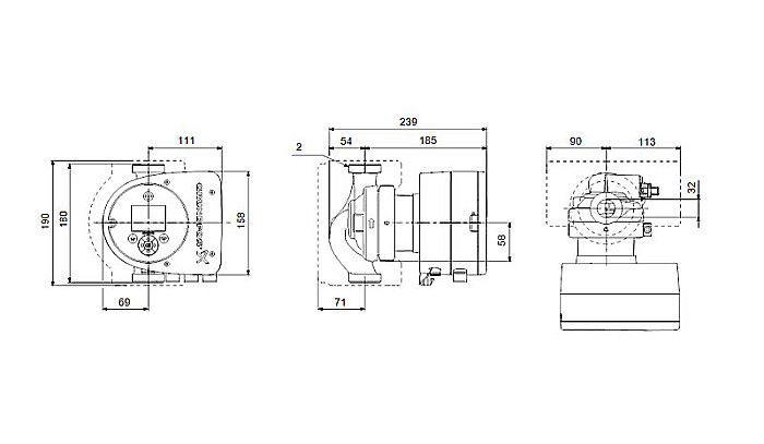 POMPA RECIRCULARE GRUNDFOS MAGNA3 32-100 N 180 CORP INOX 97924344 [3]