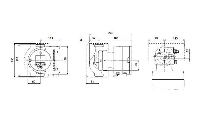 POMPA RECIRCULARE GRUNDFOS MAGNA3 32-120 N 180 CORP INOX 98609711 [3]