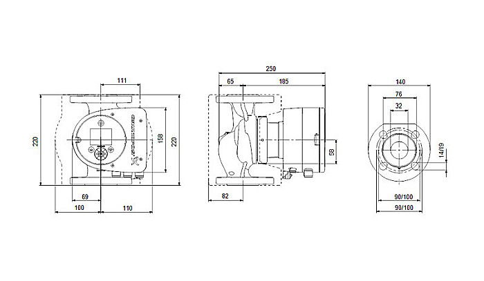 POMPA RECIRCULARE GRUNDFOS MAGNA3 32-40 F N 220 CORP INOX 98333836 [3]
