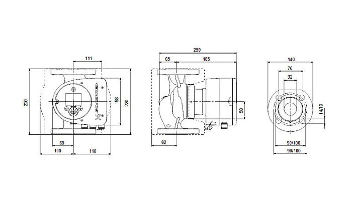 POMPA RECIRCULARE GRUNDFOS MAGNA3 32-60 F N 220 CORP INOX 98333856 [3]