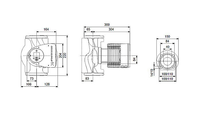 POMPA RECIRCULARE GRUNDFOS MAGNA3 40-100 F N 220 CORP INOX 97924350 [3]