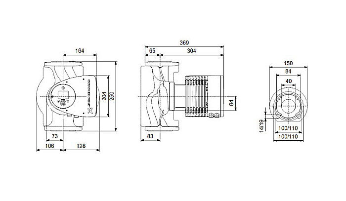 POMPA RECIRCULARE GRUNDFOS MAGNA3 40-150 F N 250 CORP INOX 97924352 [3]