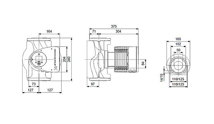 POMPA RECIRCULARE GRUNDFOS MAGNA3 50-60 F N 240 CORP INOX 97924355 [3]