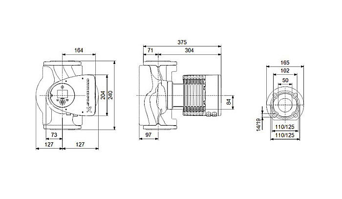 POMPA RECIRCULARE GRUNDFOS MAGNA3 50-80 F N 240 CORP INOX 97924356 [3]