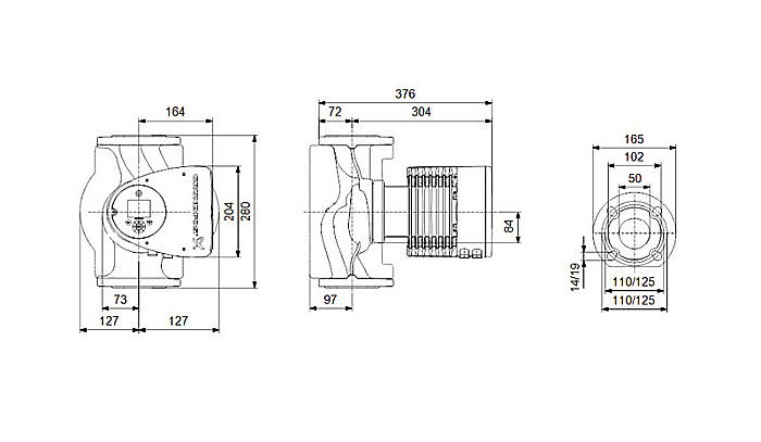 POMPA RECIRCULARE GRUNDFOS MAGNA3 50-100 F N 280 CORP INOX 97924357 [3]