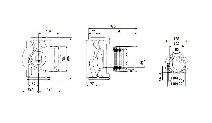POMPA RECIRCULARE GRUNDFOS MAGNA3 50-180 F N 280 CORP INOX 97924360 [3]