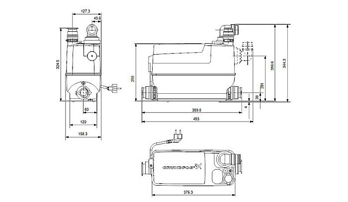 Pompa apa murdara cu tocator Grundfos  Sololift 2 C-3 97775317 [3]