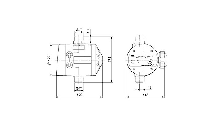 Presostat electronic Grundfos PM2 1,5-5 bar 96848740 [2]