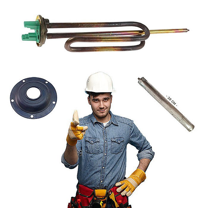 PACHET REZISTENTA ELECTRICA BOILER CALYPSO 1500W 398I1470 CU ANOD SI GARNITURA ORIGINALE FERROLI [1]