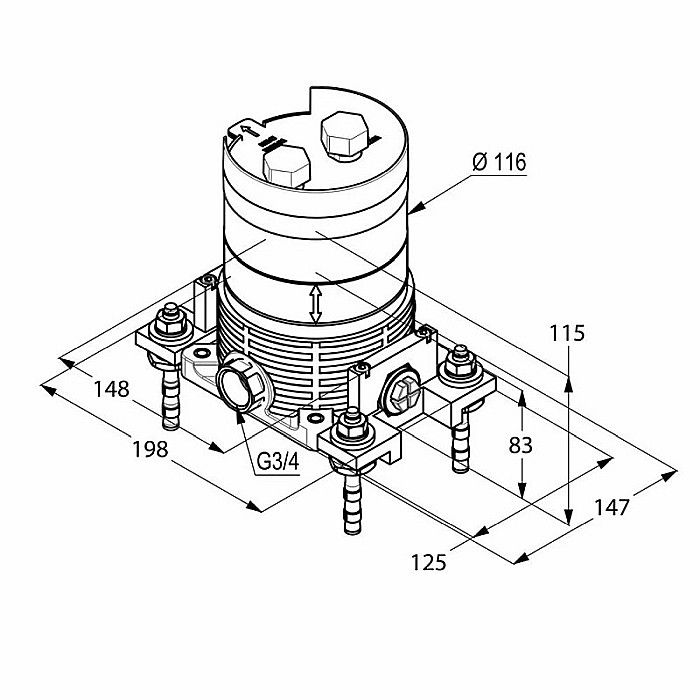 Sistem ingropat Kludi Flexx Boxx pentru baterii freestanding 88088 Kludi [2]