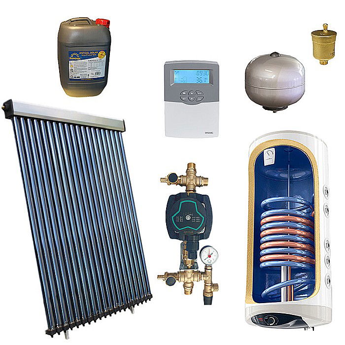 KIT PANOU SOLAR APA CALDA PRESURIZAT 3P CONFORT CU BOILER CU DOUA SERPENTINE 150L PANOSOL C.203 [1]