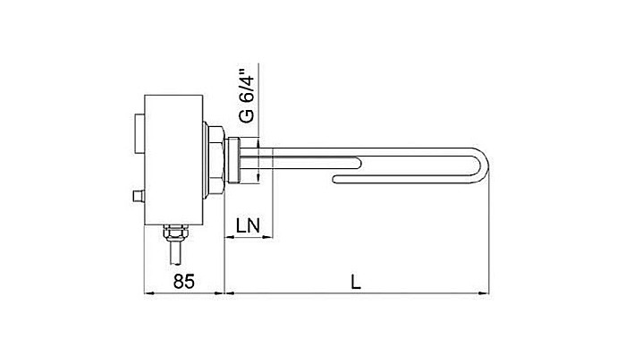 REZISTENTA ELECTRICA REGULUS 3KW CU TERMOSTAT 11/2 L450MM CU TERMINAL NEINCALZIT 15169 [2]