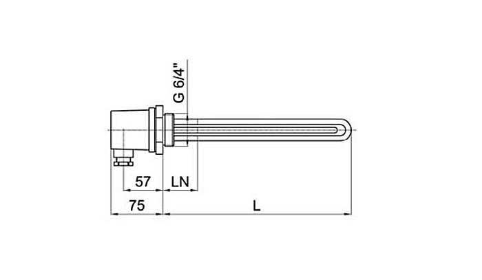 REZISTENTA ELECTRICA REGULUS 7.5KW 11/2 L585MM CU TERMINAL NEINCALZIT 100MM 8939 [2]