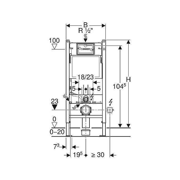 REZERVOR WC INGROPAT DUOFIX DELTA UP320 SET FIXARE FARA CLAPETA GEBERIT [4]