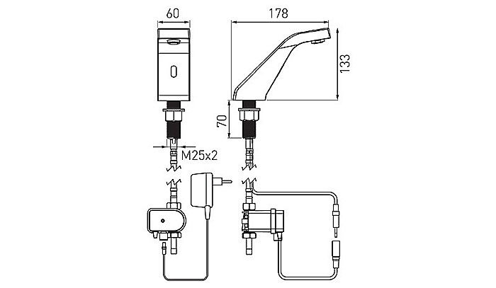 BATERIE FERRO STATIVA LAVOAR CU SENZOR SIROCCO CROM BBB101S [2]