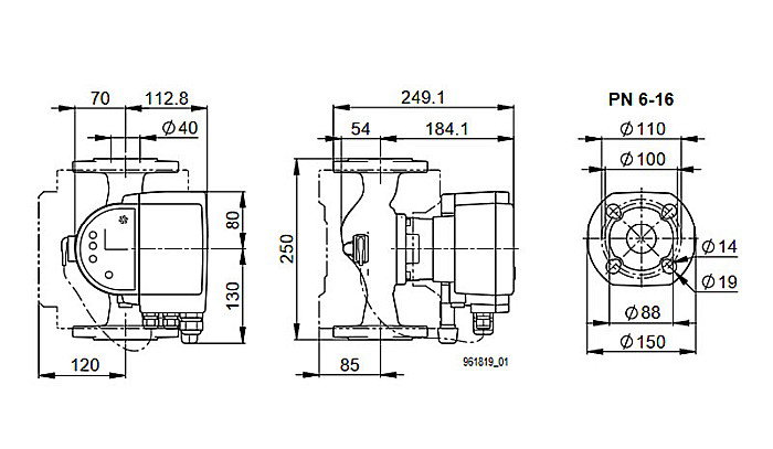 POMPA ELECTRONICA RECIRCULARE BIRAL MODULA 40-11 250 BLUE DN 40 250MM 230V APA CALDA CONSUM PROTECTIE MOTOR SI AFISARE STARE FUNCTIONARE [3]