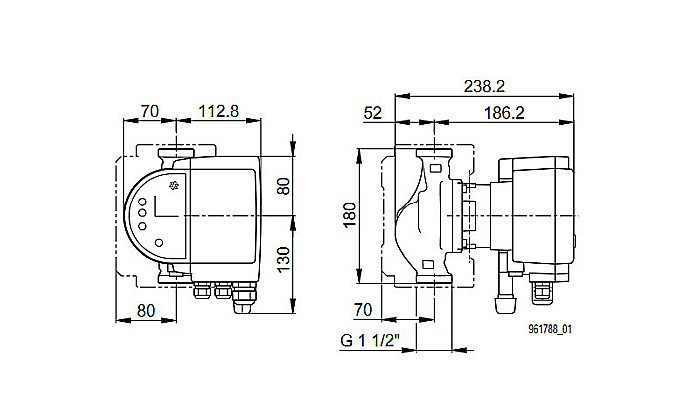 POMPA CIRCULATIE ELECTRONICA BIRAL MODULA 25-12 180 RED 180MM 230V ROTOR UMED PENTRU INSTALATII INCALZIRE [3]