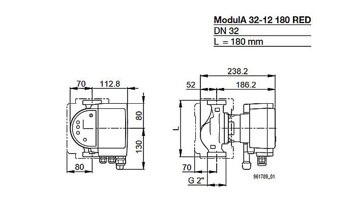 POMPA CIRCULATIE ELECTRONICA BIRAL MODULA 32-12 180 RED 180MM 230V ROTOR UMED PENTRU INSTALATII INCALZIRE [3]